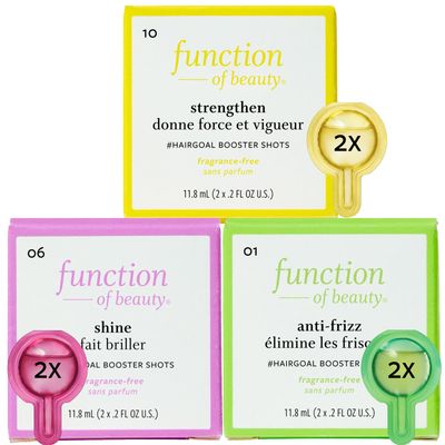 Function of Beauty Wavy Hair Add-In Booster Treatment Bundle - Hair Goals Include Anti-Frizz, Strengthen &amp; Shine #HairGoal Boosters