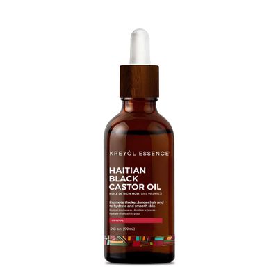 Kreyol Essence - 2 Oz Original Haitian Black Castor Oil, Glass Bottle - Thicker Brows &amp; Longer Eyelashes, Paraben Free, Natural Ingredients