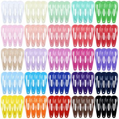 Cinaci 100pcs in 25 Candy Colors 3cm/1.2&quot; Small Metal Snap Hair Clips Non Slip Hair Barrettes Bang Holders for Baby Girls Toddlers