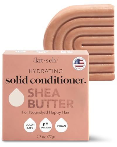 Kitsch Shea Butter Conditioner Bar for Hair Hydration | Nourishing Hair Mask | Made in US | Eco-Friendly Zero Waste Solid Bar Conditioner | Moisture for Dry Hair | Works w/Natural Shampoo Bar, 2.7oz