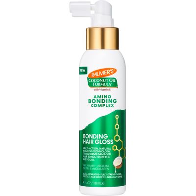 Palmer&#39;s Amino Bonding Complex Hair Gloss, Hair Shine Spray with Coconut Oil &amp; Vitamin E, Hydrating, Heat Protectant, Anti Frizz, Adds Shine &amp; Protects Hair Growth, All Hair Types, 4 fl. oz
