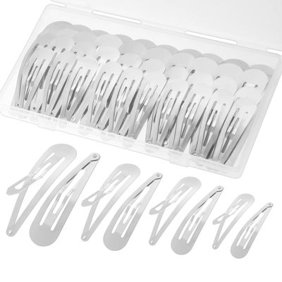 40 Piece Snap hair Clips for Woman, Large Metal Hair Barrettes with Storage Box, Nonslip Hair Pins Accessories for Women, Girls, Kids, Teens - 1.9&quot;, 2.3&quot;, 2.7&quot;, 3.1&quot; Sizes(Silver)