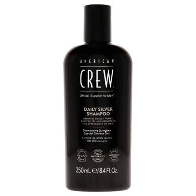 American Crew Men&#39;s Shampoo, Daily Silver, Removes Brassy Tones, Naturally Derived, Vegan Formula, 8.4 Fl Oz