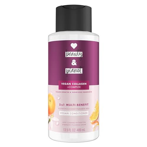 Love Beauty and Planet 5-in-1 Multi-Benefit Conditioner Vegan Keratin Collagen &amp; Sun-Kissed Mandarin, for a Deep Cleanse, Hydration, Strength, Fullness, &amp; Shine, 13.5 fl oz