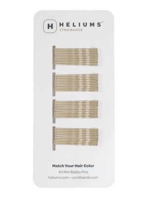 Heliums Mini Bobby Pins - Ash Blonde - 40 Pack, 1.5 Inch Small Hair Pins For Thin Hair &amp; Kids