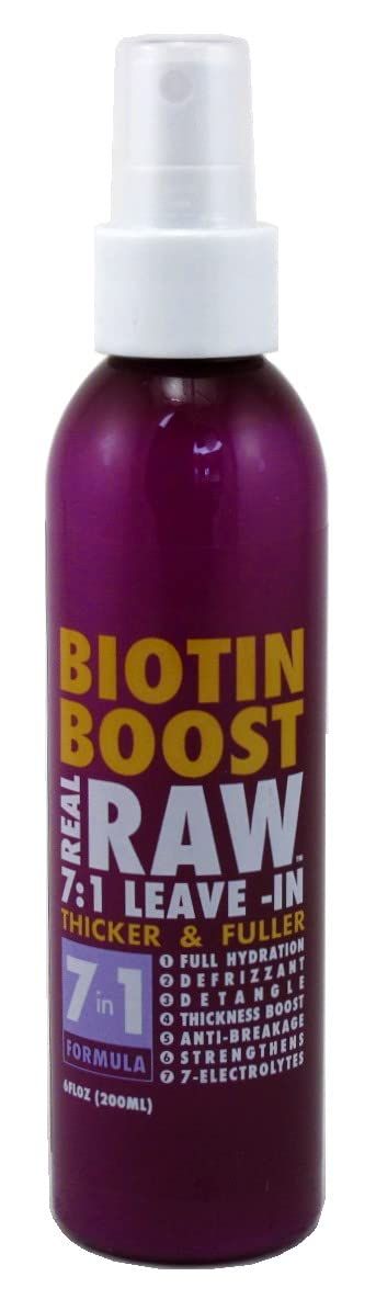 Real Raw Leave-In Biotin Boost 7-In-1 Thick &amp; Full 6 Ounce (177ml)