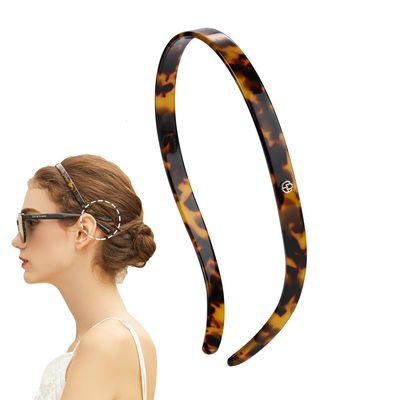 EVITA PERONI Hair Band for Eyewear, No Pressure, Non Slip Fashion Thin Headbands for Women - Tortoise - Hairband for Women&#39;s Hair