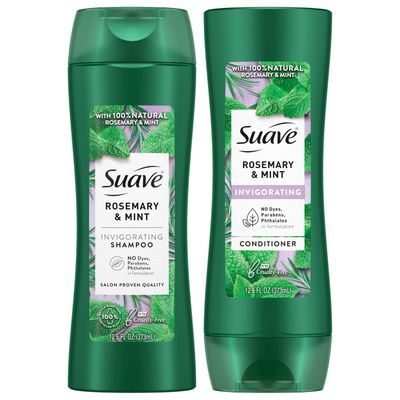 Suave Shampoo and Conditioner Set, Rosemary &amp; Mint - Invigorating Rosemary Mint Clarifying Shampoo &amp; Conditioner, Hair Strengthening, Scented, 12.6 Oz Ea (2 Piece Set)
