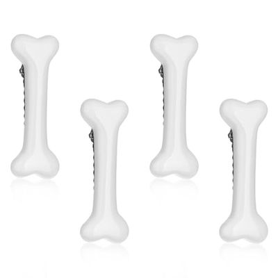 Mabor 4Pcs Bone Hair Clip White Bones Hairpins for Women Girls Hair Accessories for Halloween Cosplay Costume Party Daily Wear Hair Pins for Kids White Dog Bone Alligator Clips