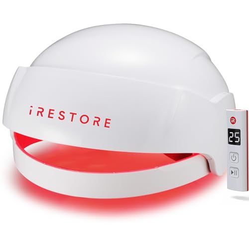 iRestore Essential - Laser Red Light Therapy for Hair Growth - FDA Cleared Hair Loss, Hair Thinning &amp; Alopecia Treatment for Men &amp; Women - Laser Cap for Hair Regrowth Stimulate Denser Fuller Hair