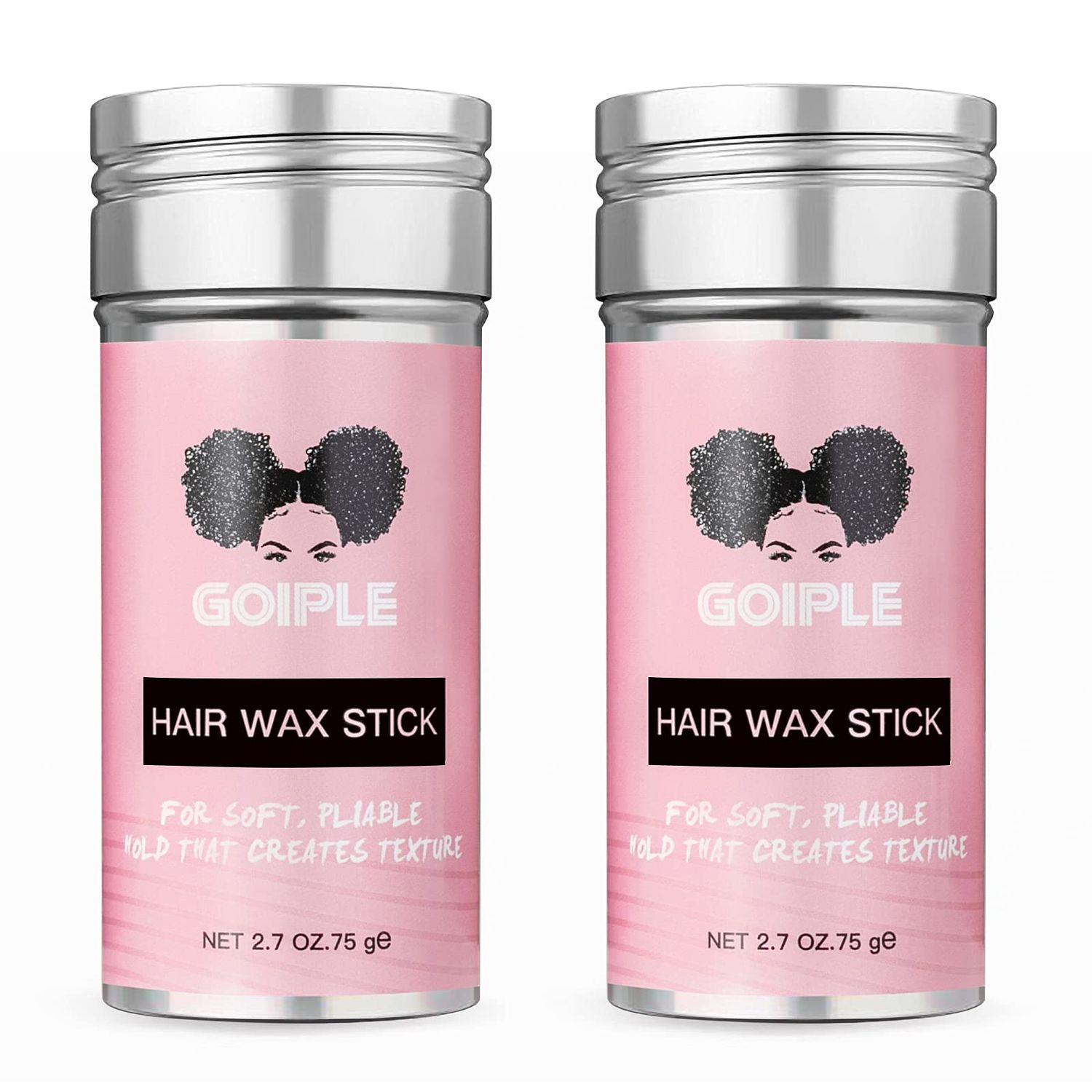 Goiple Hair Wax Stick - Long-Lasting, Smoothing &amp; Slick Pomade Stick for Hair Wigs, Styling Waxes for Fly Away &amp; Edge Frizz Hair, 2.7oz each