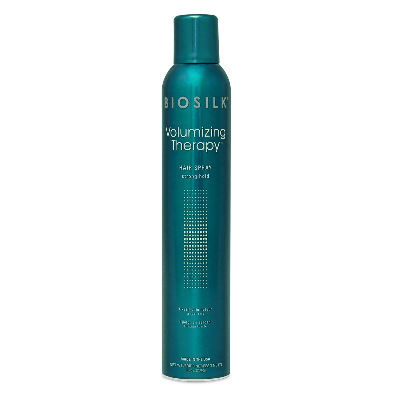 BioSilk Volumizing Therapy Strong Hold Hair Spray, Provides Extra Volume, Strength &amp; Shine, Helps Styles Last, Sulfate, Paraben &amp; Cruelty-Free, 10 Oz