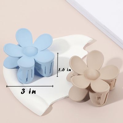 Flower Hair Claw Clips 8PCS Large Claw Clips Big Cute Hair Clips Large Hair Jaw Clips For Women Girls Thick Hair Large Daisy Hair Clips Matte Claw Clips Non Slip Strong Hold For Thin Hair 8 Colors