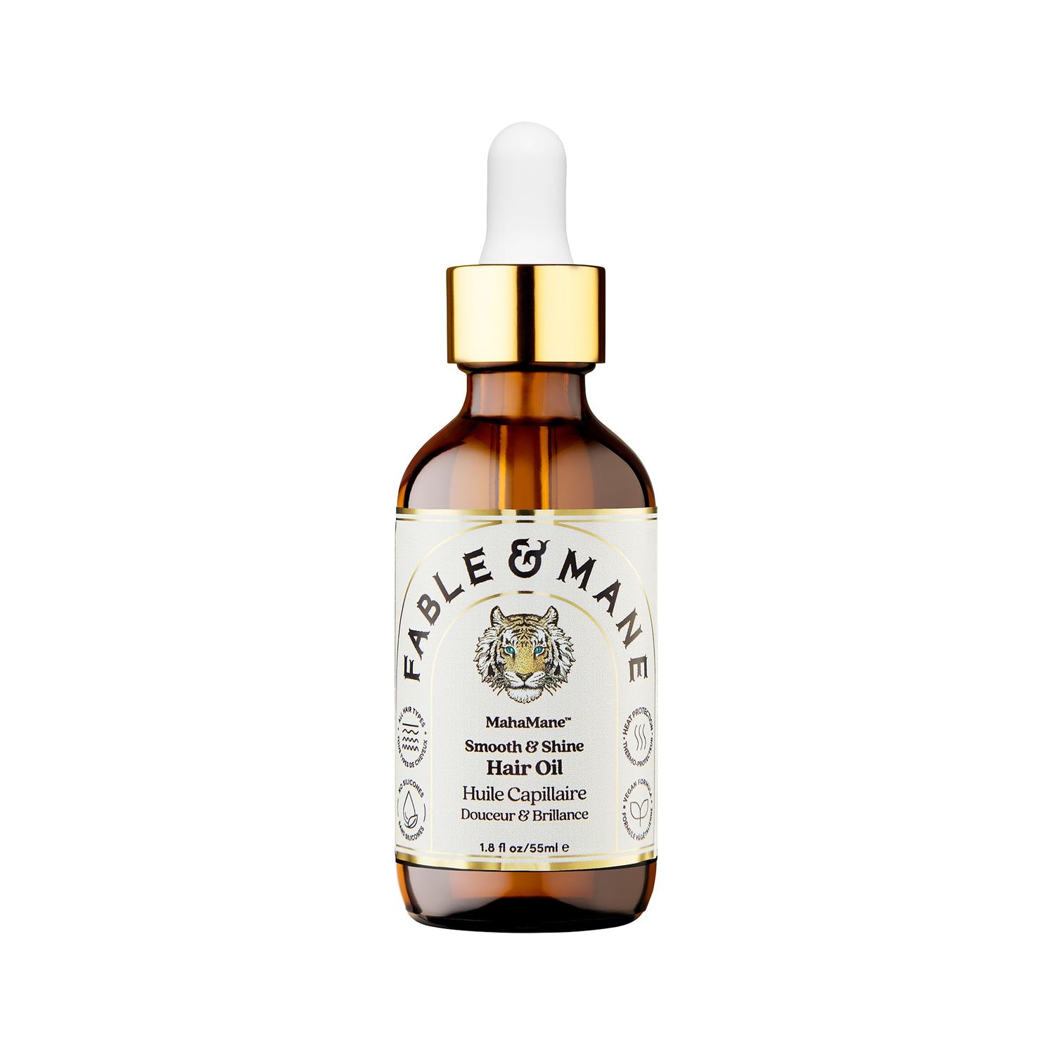 Fable and Mane MahaMane Smooth &amp; Shine Hair Serum - Protective Oil Treatment for Dry, Damaged Hair. 1.8FL oz