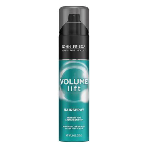 John Frieda Volume Lift Hairspray, Volumizing Hairspray with Air-Silk Technology for Fine or Flat Hair, Adds Body, Long-Lasting Hold, and Fullness for Fine, Thin Hair, 10 Oz