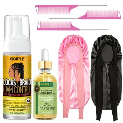 Braid Foam Control Mousse Braiding Mousse for Braids Twist, Locs, No Flake Mousse for Braids Style and Moisturizes, Rosemary Oil for Hair Growth Hair Mousse for Braids Easy to Apply with Sleep Bonnets