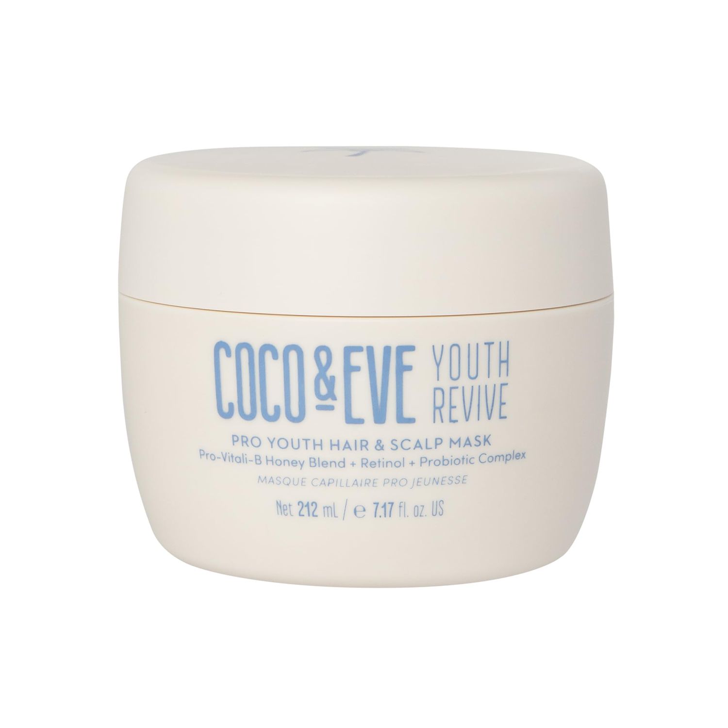 Coco &amp; Eve Pro Youth Hair &amp; Scalp Mask. Anti-aging, strength, shine, volume. Regulate dandruff. With honey, retinol for youthful hydrated hair.