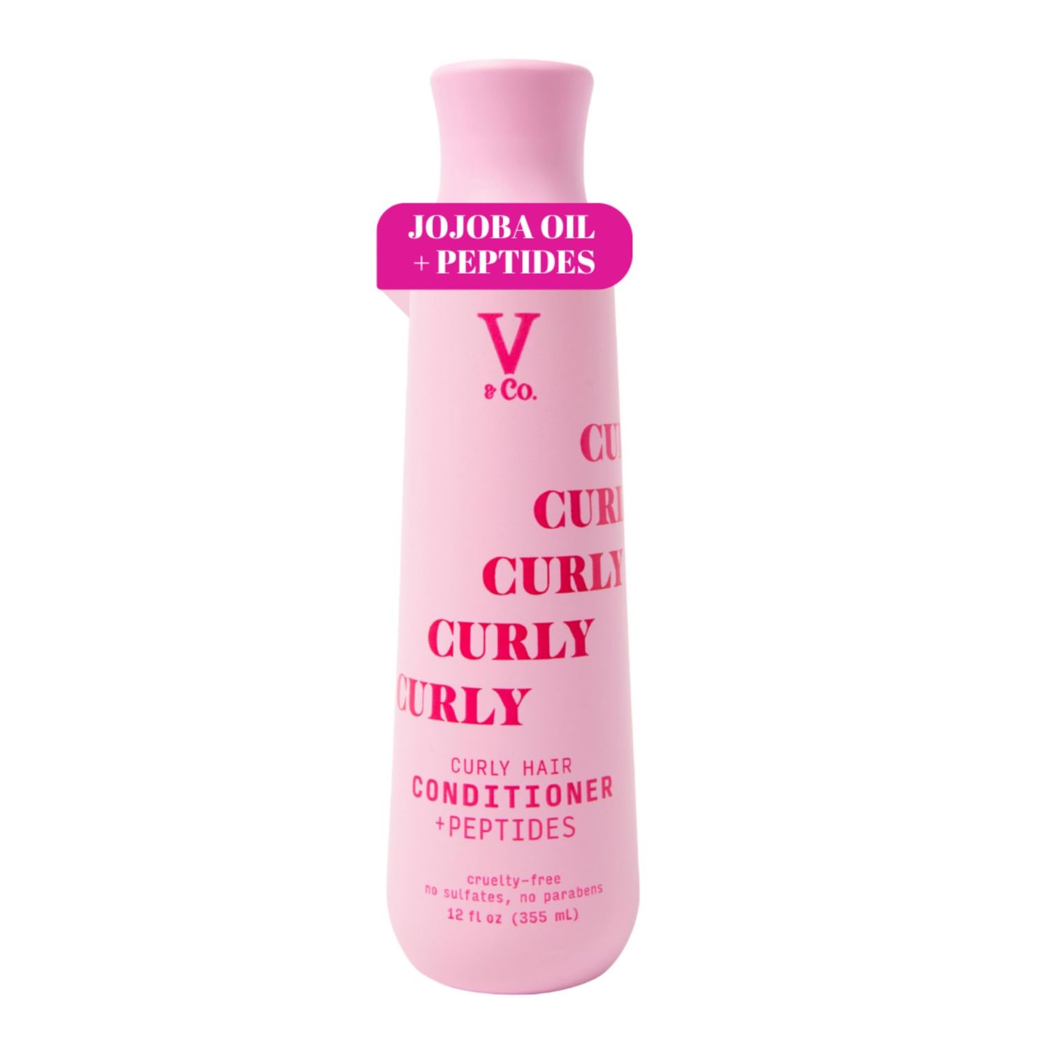 V&amp;Co. Beauty Curly Hair Conditioner with Peptide Technology, 12 oz, Sulfate Free Conditioner for Naturally Curly Hair, Gentle, Color Safe Conditioner