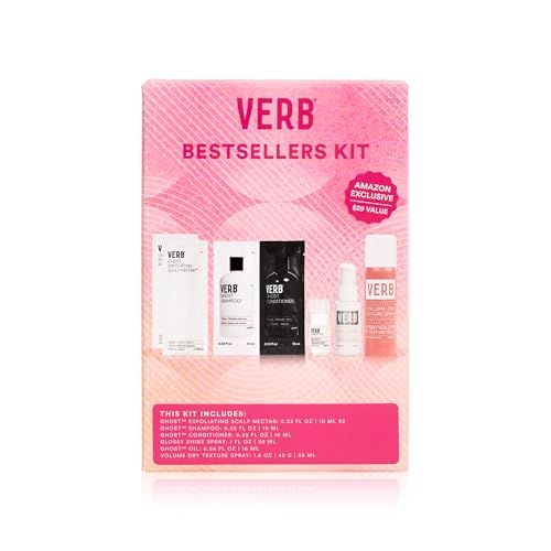 VERB Trial Kit, 6 pc - Top Stylers &amp; Samples for Volume, Moisture, Frizz Control &amp; Heat Protection