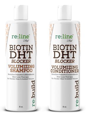 NATURAL Volumizing Shampoo and Conditioner for Hair Growth - DHT Blocking Formula with Biotin for Thinning Hair and Hair Loss Prevention for Men &amp; Women