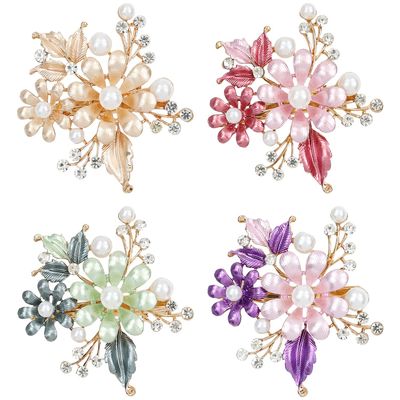 inSowni 4 Pack Luxury Glitter Sparkly Jeweled Gems Crystals Rhinestones Retro Vintage Butterfly Metal French Barrettes Alligator Snap Hair Clips Pins Headpieces Accessories for Women Girls (4PCS S4)