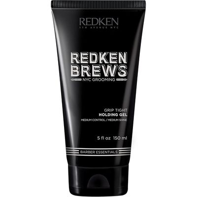 Redken Brews Holding Gel For Men | Men&#39;s Hair Gel | Medium Hold Styling | Medium Shine | Flake-Free, No Crunch Styling | For All Hair Types, Great For Curly Hair |5 Fl Oz