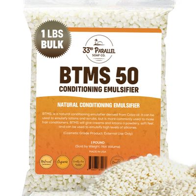 33rd PARALLEL | BTMS 50 (1 LBS / 16 Oz) Conditioning Emulsifier | 100% Natural Plant Derived | Behentrimonium Methosulfate Cetearyl Alcohol Emulsifying Conditioner | Product of USA (1 POUND)