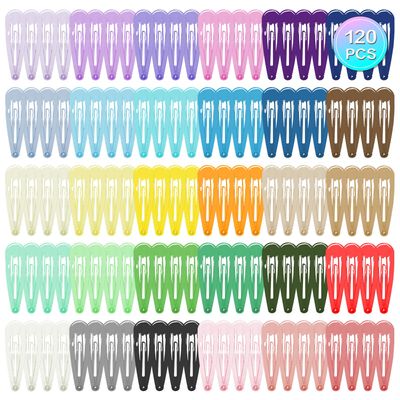 COCPLOK 120 Pcs Colorful Snap Hair Clips Hair Barrettes for Girls,Clips Candy Color Hair Accessories for Kids Teens, Toddlers,Women(30 Colors)