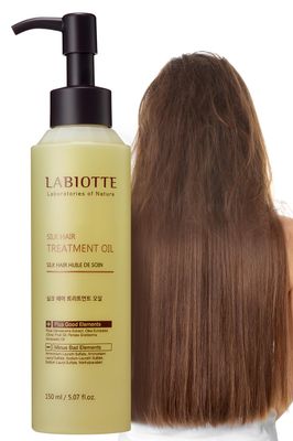 LABIOTTE Silk Oil Hair Treatment for Repair, Frizz Control &amp; Shine - With Jojoba Oil for Dry, Damaged Hair Growth - 5.07 Fl Oz