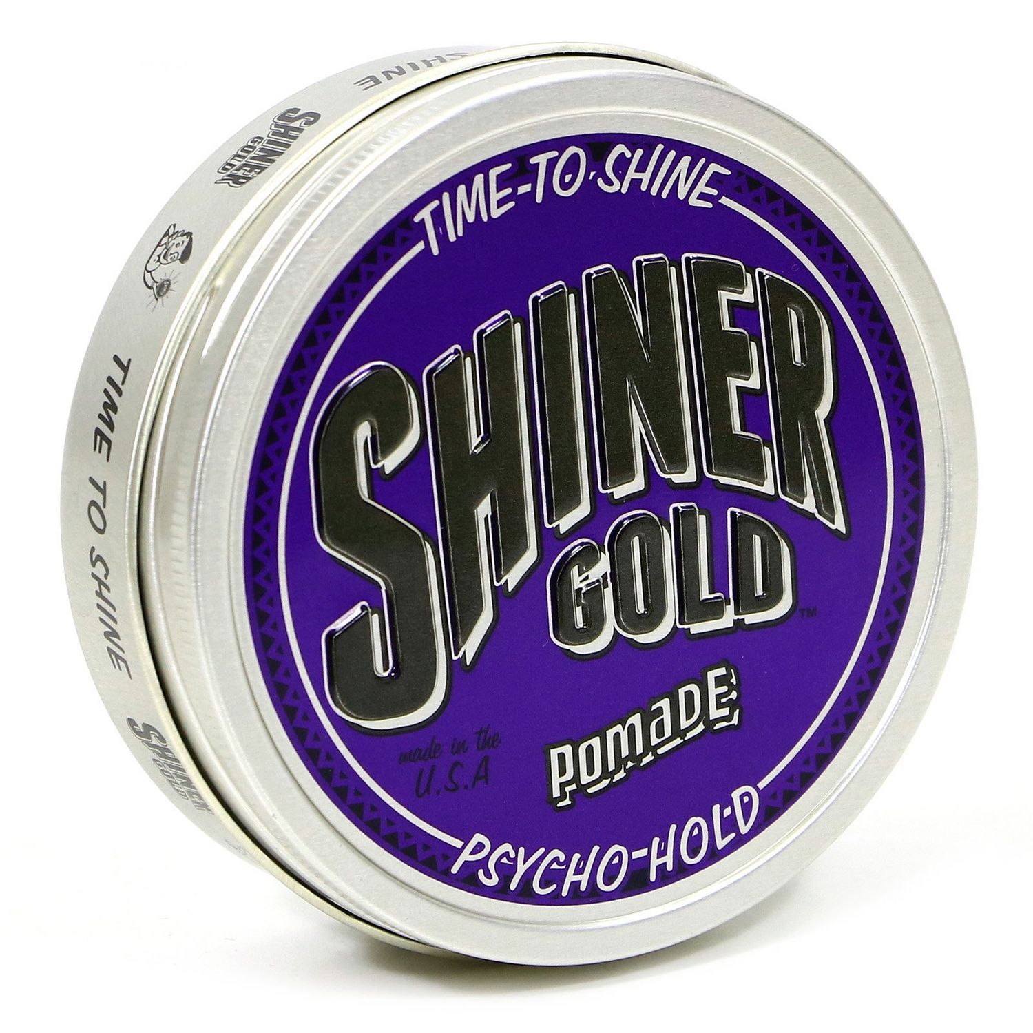 Shiner Gold Psycho Hold Pomade | Extreme Hold | High Shine | Water-based | Coconut Scent, 4oz