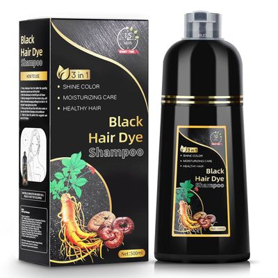 AUSGREER Black Hair Dye Shampoo 3 in 1 for Women &amp; Men Gray Hair Coverage, Hair Color Shampoo?Herbal Ingredients Long Lasting Color 16.9Fl Oz(500ML)