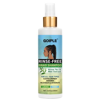 No-Water Braid Shampoo for Locs, Twists, Weaves - Rinse-Free, Dreadlock Shampoo for Build-Up, Odor, Itch &amp; Flakes, No Residue, Chemical-Free, 6.8 fl oz