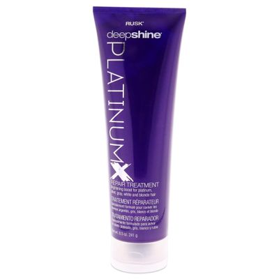 RUSK Deepshine PlatinumX Repair Treatment, Repairs and Moisturizes Chemically Treated or Damaged Hair, Adds Shine to Platinum, Blonde, Gray, and Silver Hair, 8.5 oz.