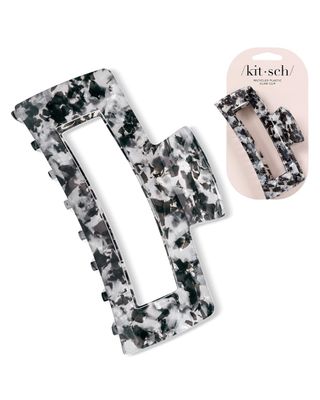 Kitsch Recycled Plastic Large Claw Clip, Big Open Shape Hair Clips for Women, Large Hair Claw Clips &amp; Jaw Clips, Big Claw Clips for Thick Hair, (1pc, Black)