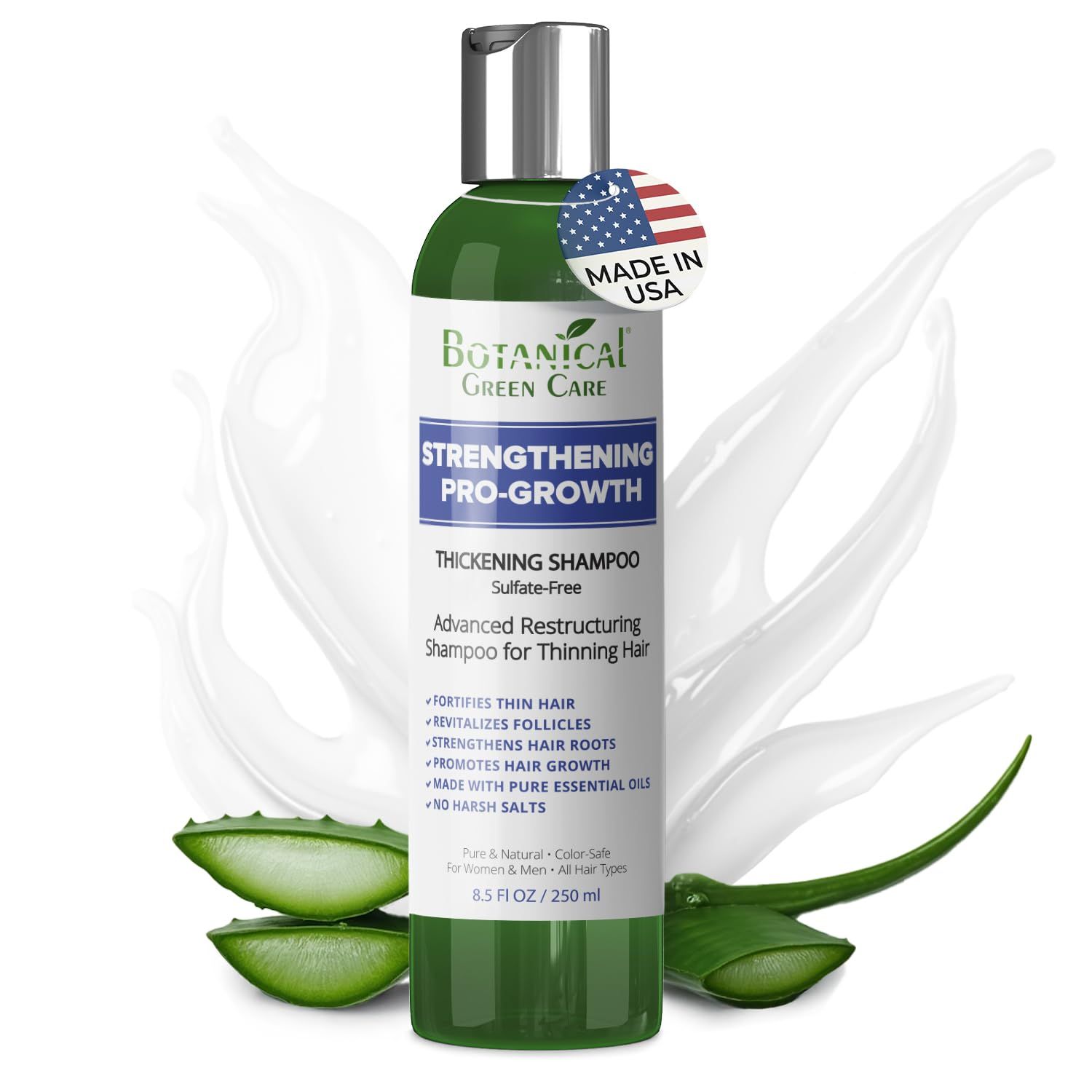 Strengthening &amp; Volumizing Care Pro-Growth Shampoo, Hair Loss Therapy, DHT Blocker for Hair Thickening, for Thinning Hair, Anti Hair Fall for Men &amp; Women, Made in USA
