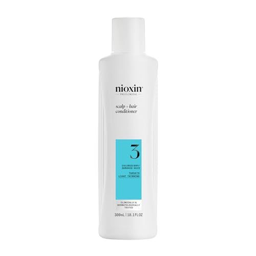 Nioxin System 3 Scalp + Hair Thickening Conditioner | For Colored, Dry, &amp; Damaged Hair with Light Thinning | Maintain Vibrant Color | Strengthen &amp; Nourish with Niacinamide &amp; Biotin | 10.1 Fl Oz