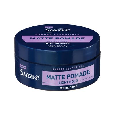 Suave Barber Essentials Styling Pomade for Men, Light Hold and No Shine, For Enhancing Hair Shape and Reducing Frizz, 1.75 oz