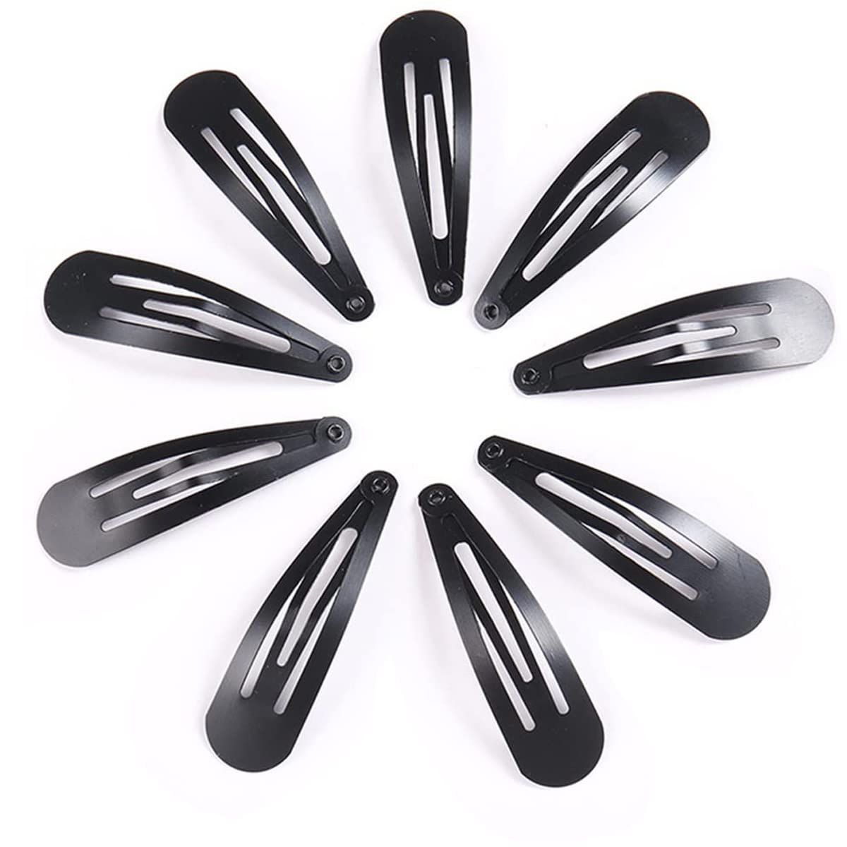 12 Pieces Snap Hair Clips for Women, Hair Barrettes 2 Inch Metal Black Hair Clip for Girls Kids Teens Hair Accessories