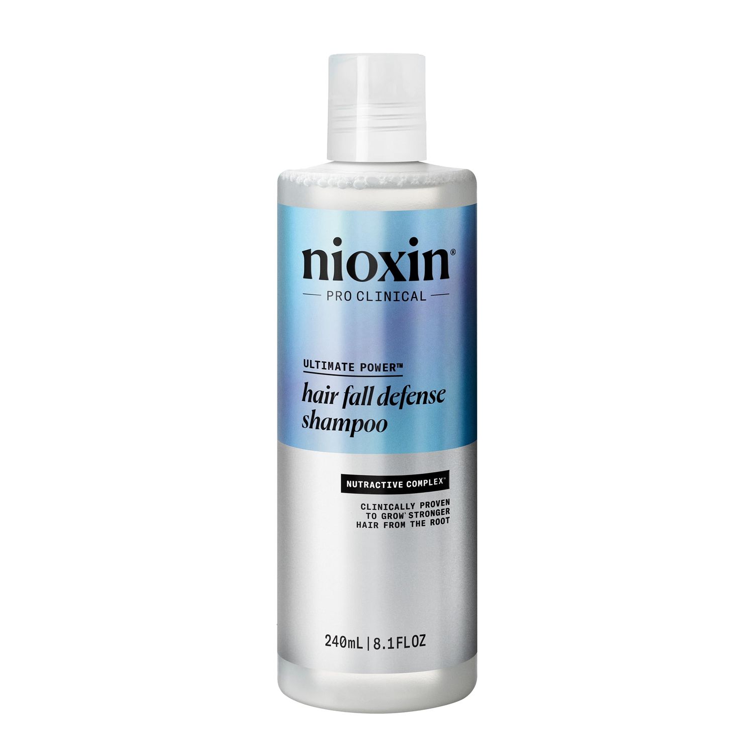 Nioxin Hair Fall Defense Shampoo | Activates Hair Follicles for Visibly Less Hair Loss| With Lauric Acid, Caffeine, Niacinamide and Sandalore| 8.1 Fl Oz