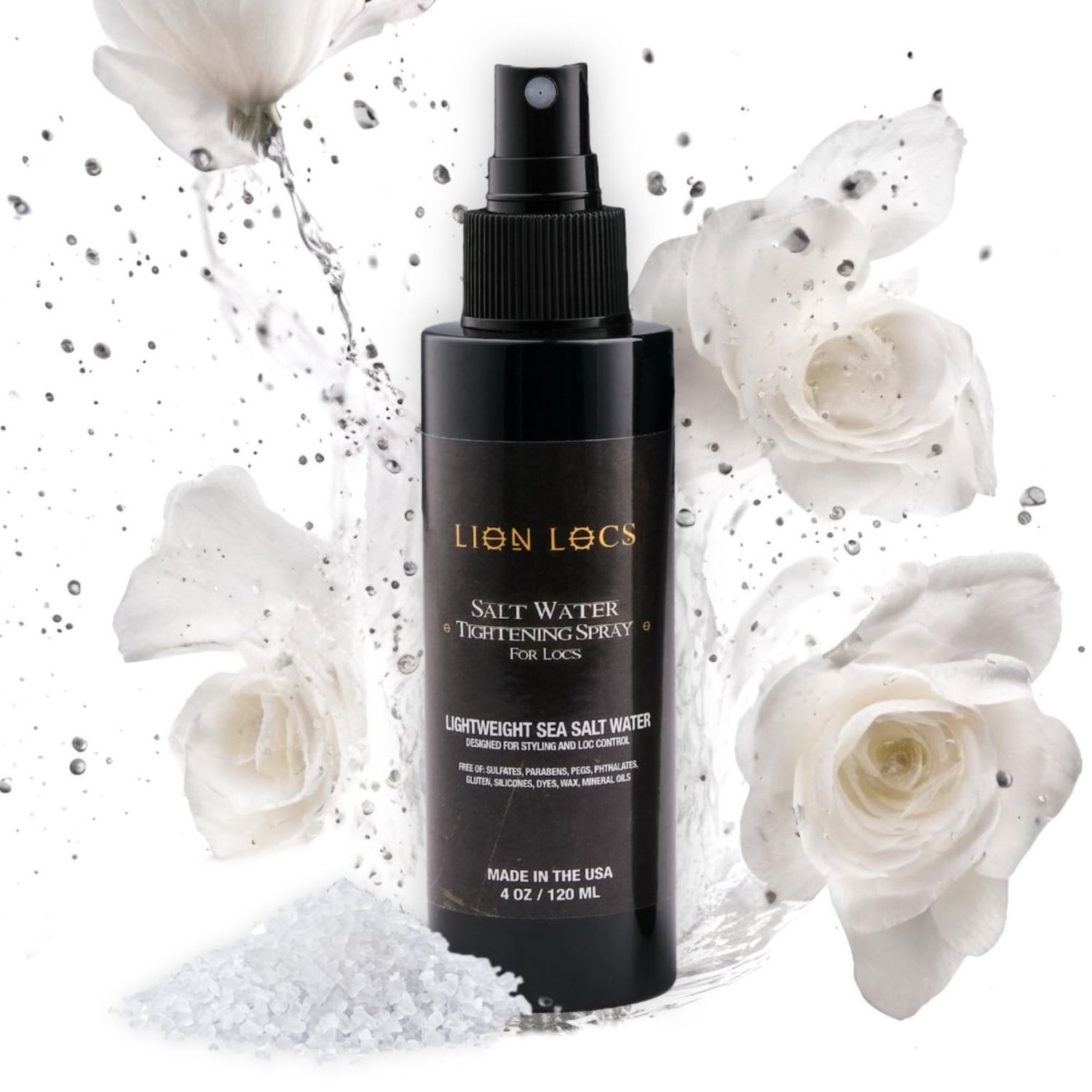 Lion Locs Starter Twist and Lock Spray for New Dreadlocks | Vegan Sea Salt Mist with Essential Oils &amp; Aloe (4oz)