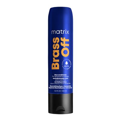 MATRIX Brass Off Blue Conditioner | Removes Brassy Orange Undertones | Color Depositing &amp; Toning | Pigmented Conditioner For Lightened Brunettes | For Color Treated Hair | Salon Conditioner | Vegan
