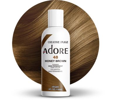 Adore Semi Permanent Hair Color - Vegan and Cruelty-Free Brown Hair Dye - 4 Fl Oz - 048 Honey Brown (Pack of 1)