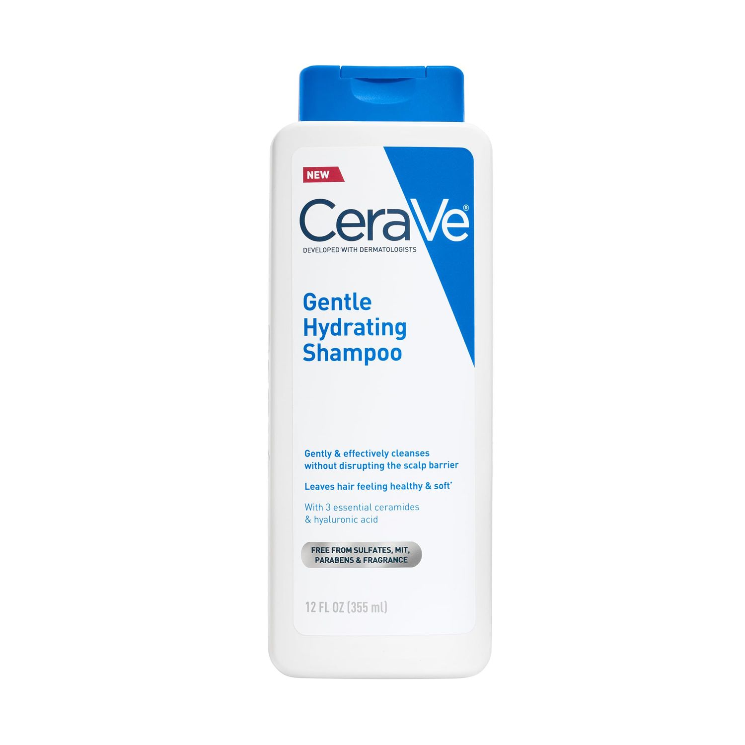 CeraVe Gentle Hydrating Shampoo, With Ceramides, Niacinamide &amp; Hyaluronic Acid For Soft, Healthy Looking Hair &amp; Scalp, Sulfate Free &amp; Color Safe Shampoo, For All Hair Types, 12 Oz