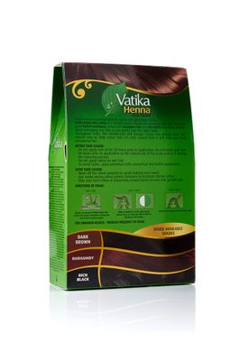 Dabur Vatika Henna Hair Color - Henna Hair Dye and Conditioner, Zero Ammonia for Strong and Shiny Hair, 100% Grey Coverage, 6 Sachets X 10g (Natural Brown)