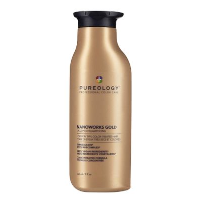 Pureology Nanoworks Gold Shampoo | For Very Dry, Color-Treated Hair | Renews Softness &amp; Shine | Sulfate-Free | Vegan- 9 Fl Oz