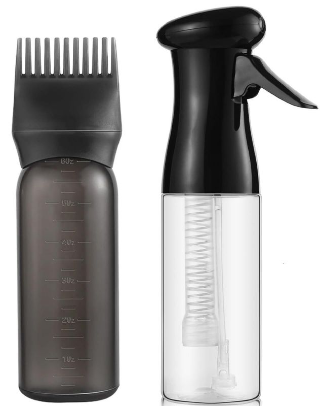 Zicotour Continuous Hair Spray Bottle and Root Comb Applicator Bottle Hair Oil Applicator Water Mister for Hairstyling