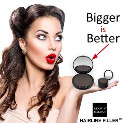 KERATIN RESEARCH Hairline Filler Unisex Mineral Powder Root Touch-Up Hair loss Concealer Scalp &amp; Beard Bald Patch Coverage Fibers for Thinning Hair Waterproof Organic Natural look (DARK ASH BROWN, XL)