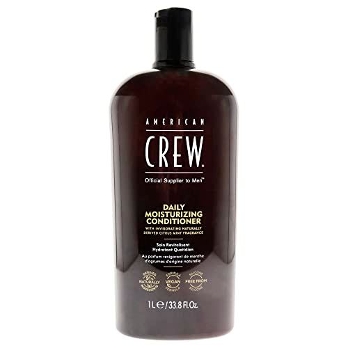 American Crew Men&#39;s Daily Moisturizing Conditioner for Soft, Manageable Hair, Naturally Derived, Vegan Formula, Citrus Mint, 33.8 Oz