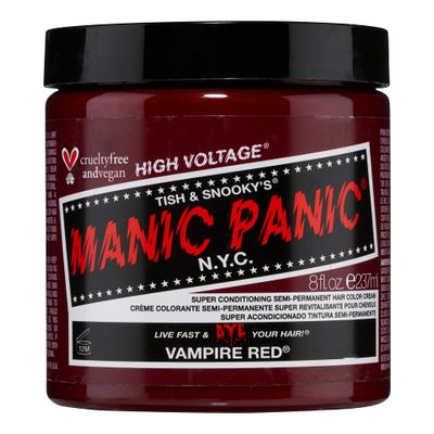 MANIC PANIC Classic Vampire Red Semi Permanent Hair Color - Deep Blood Red Hair Dye for Women &amp; Men That Lasts 4-6 Weeks - Vegan, Ammonia &amp; Cruelty-Free - Create &amp; Mix Custom Shades (8oz)
