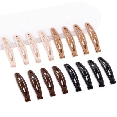 Cptots 16 PCS Snap Hair Clips Metal Barrettes for Women Non Slip Barrettes for Thick and Thin Fine Hair,Black Brown Beige,2.36 x 0.43 Inches.